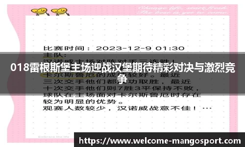 018雷根斯堡主场迎战汉堡期待精彩对决与激烈竞争